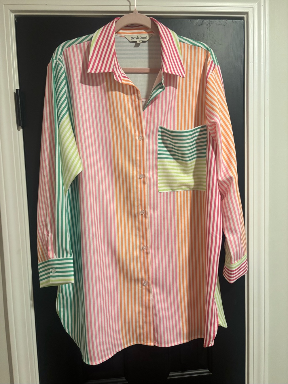 DAVI & DANI Multi-Color Striped Button-Down Shirt
